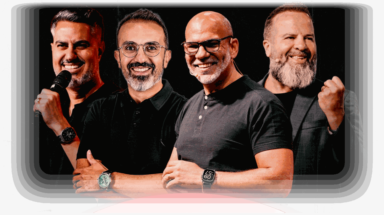 Pr Davis Oliveira, Pr Diego Menin, Pr Bruno Monteiro e Ap Joel Pereira